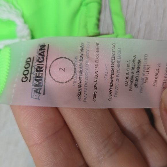 NWT Good American Women Chartreuse Bra bikini top sz 2/M - Picture 7 of 8